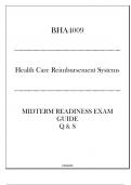 (Capella) BHA4009 Health Care Reimbursement Systems - Midterm Readiness Exam Guide