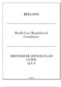 (Capella) BHA4006 Healthcare Regulation & Compliance - Midterm Readiness Exam Guide