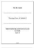 (FIU) NUR 3226 Nursing Care of Adults I Midterm Readiness Exam 2024.