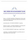 HMC GREEN HM ADVANCEMENT EXAM WITH GUARANTEED ACCURATE ANSWERS