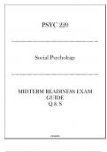 (UMGC) PSYC 220 Social Psychology - Midterm Readiness Exam Guide 20242025