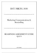 (WGU D375) MKTG 5030 Marketing Communications & Storytelling - Readiness Assessment Guide Q & S