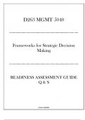 (WGU D263) MGMT 5040 Frameworks for Strategic Decision Making - Readiness Assessment Guide Q & S