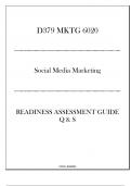 (WGU D379) MKTG 6020 Social Media Marketing - Readiness Assessment Guide Q & S 20242025