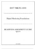 (WGU D377) MKTG 6000 Digital Marketing Foundations - Readiness Assessment Guide Q & S