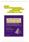 TEST BANK For Nursing Research Generating and Assessing Evidence for Nursing Practice 11th Edition by Denise Polit; Cheryl Beck | Verified Chapter's 1 - 31 | Complete Newest Version