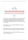 HOSA STATE OFFICER TEST EXAM WITH GUARANTEED ACCURATE ANSWERS