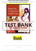 Test Bank for Maternity & Women’s Health Care, 13th Edition, Lowdermilk||Latest Update 2024 || complete Guide || A Grade.