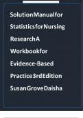 Solution Manual for Statistics for Nursing Research A Workbook for Evidence-Based Practice 3rd Edition Susan Grove Daisha | COMPLETE GUIDE.