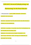 NUR 641E Advanced Pathophysiology and Pharmacology for the Nurse Educator Questions And Answers Latest 2024/ 2025 Graded A+ | 100% Verified!!