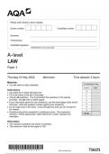 AQA Law 7162 paper 1 question paper Law A 23May 2024