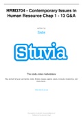 HRM3704 - Contemporary Issues in Human Resource Chap 1 - 13 Q&A