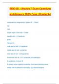 BIOD151 - Module 7 Exam Questions and Answers 100% Pass | Graded A+