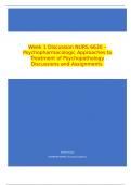 Week 1 Discussion Discussion: Foundational Neuroscience  NURS 6630 – Psychopharmacologic Approaches to Treatment of Psychopathology Discussions and Assignments