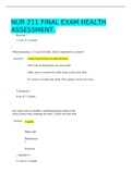 NUR 211 FINAL EXAM HEALTH ASSESSMENT.