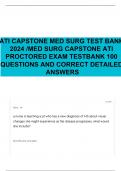 ATI CAPSTONE MED SURG TEST BANK 2024 /MED SURG CAPSTONE ATI PROCTORED EXAM TESTBANK 100 QUESTIONS AND CORRECT DETAILED ANSWERS