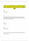 Ohio Lead Abatement Contractor Exam Study Questions And Answers Graded A 2024