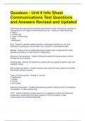 Goodson - Unit 6 Info Sheet Communications Test Questions and Answers Revised and Updated 