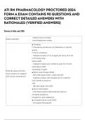 ATI RN PHARMACOLOGY PROCTORED 2024 FORM A EXAM CONTAINS 90 QUESTIONS AND CORRECT DETAILED ANSWERS WITH RATIONALES (VERIFIED ANSWERS)