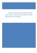 TEST BANK FOR FOUNDATIONS AND ADULT HEALTH NURSING 8TH EDITION BYCOOPER