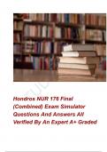 Hondros NUR 176 Final (Combined) Exam Simulator Questions And Answers All Verified By An Expert A+ Graded