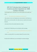 SPC1017 Introduction to Speech &  Communication Questions & 100%  Correct Answer