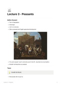 Lecture Notes - Lecture 3 'Peasants'  - Ancien Regime France