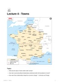 Lecture Notes - Lecture 4 'Towns' - Ancien Regime France