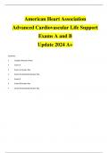 American Heart Association  Advanced Cardiovascular Life Support Exams A and B update 2024 A+