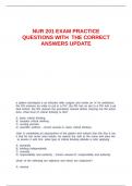 NUR 201 EXAM PRACTICE QUESTIONS WITH THE CORRECT ANSWERS UPDATE.