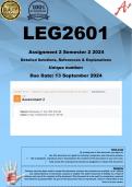 LEG2601 Assignment 2 (COMPLETE ANSWERS) Semester 2 2024 - DUE 13 September 2024