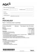 AQA Psychology 7181 paper 1 question paper Psychology AS 13May 2024