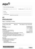 AQA Psychology 7181 paper 2 question paper Psychology AS 21May 2024