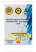 TMS3733 Assignment 5 (COMPLETE ANSWERS) 2024 - DUE September 2024 ; 100% TRUSTED Complete, trusted solutions and explanations.