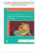 LISA KEENAN-LINDSAY -LEIFER’S INTRODUCTION TO MATERNITY AND PEDIATRIC NURSING IN CANADA, 1ST EDITION BY GLORIA LEIFER