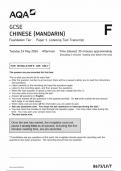 AQA GCSE CHINESE (MANDARIN) FOUNDATION TIER PAPER 1 2024 (8673/LF/T:Listening Test Transcript)