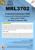 MRL3702 Assignment 2 (COMPLETE ANSWERS) Semester 2 2024 (184462) - DUE 13 September 2024