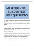 MI RESIDENTIAL BUILDER TEST PREP QUESTIONS