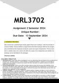 MRL3702 Assignment 2 (ANSWERS) Semester 2 2024 - DISTINCTION GUARANTEED