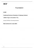 ocr GCSE Combined Science Chemistry A (Gateway Science) J250/04: Paper 4 (Foundation Tier) MARK SCHEME for June 2024