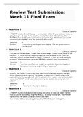 Review Test Submission: Week 11 Final Exam