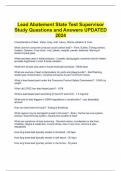 Lead Abatement State Test Supervisor Study Questions and Answers UPDATED 2024