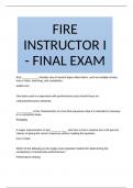 FIRE INSTRUCTOR I - FINAL EXAM