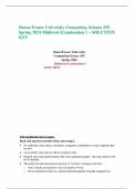 Simon Fraser University Computing Science  CMPT 295 Spring 2024 Midterm Examination 1 – SOLUTION KEY