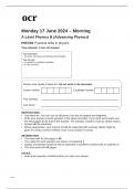 ocr A Level Physics B (Advancing Physics):H557/03 Practical skills in physics-June 2024 QP