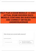 PECT PreK-4 EXAM MODULE 1,2 AND 3 ACTUAL EXAM 2023/2024 EACH MODULE CONTAINS 500 QUESTIONS AND CORRECT DETAILED ANSWERS|AGRADE