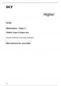 ocr GCSE Mathematics J560/05: Paper 5 (Higher tier) MARK SCHEME for June 2024