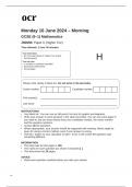 ocr GCSE Mathematics J560/06 Paper 6 (Higher Tier) QUESTION PAPER June 2024  