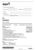 AQA AS SPANISH 7691/2 Paper 2 Writing May 2024 QP