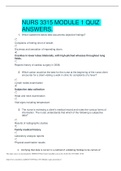 NURS 3315 MODULE 1 QUIZ ANSWERS.